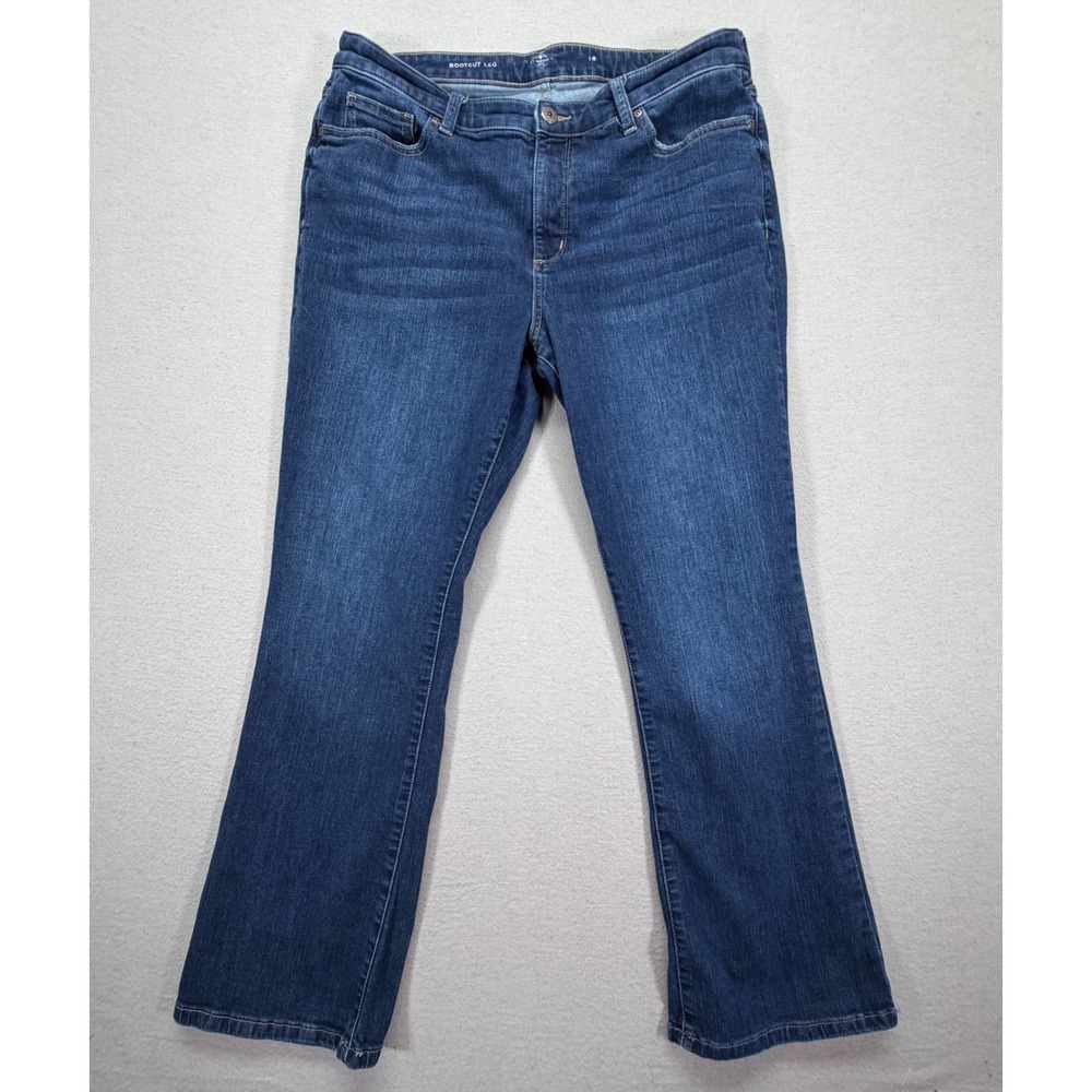 St. Johns Bay‎ Womens Jeans Bootcut Leg Blue Stretch Denim Dark Wash Size 16